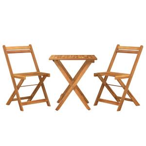 Bistro-Set-k273 ( 3-tlg ) Braun - Massivholz - Höhe: 1 cm