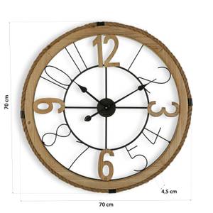 Dekorative Wanduhr Flatgap Braun - Holzwerkstoff - 70 x 70 x 4 cm