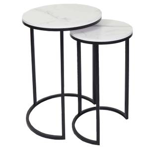 Lot de 2 tables d'appoint K46 Noir - Blanc