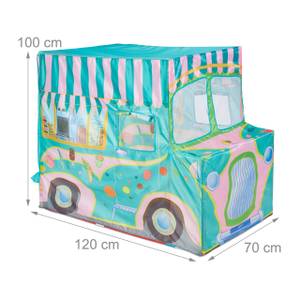 Tente enfants Ice Cream Truck Noir - Rose foncé - Turquoise - Matière plastique - Textile - 70 x 100 x 120 cm