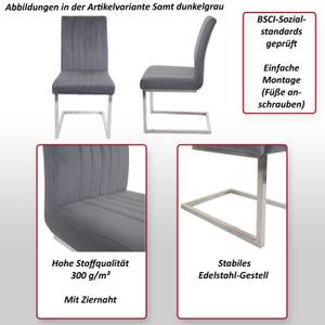 Chaise cantilever L14 (lot de 2) Gris