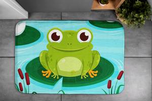 Badteppich Süßer Frosch Grün - Textil - 75 x 45 x 75 cm