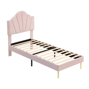 Samtbett M203-01 Pink - Holzwerkstoff - 95 x 120 x 205 cm