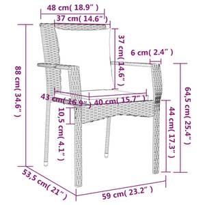 Garten Essgruppe 3029220-2 (5-teilig) Grau - Breite: 90 cm