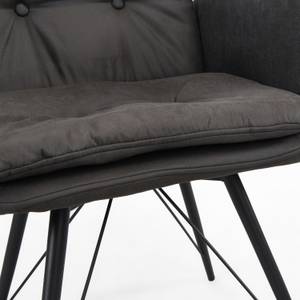Drehstuhl ANOUK mit Armlehnen Grau - Metall - Textil - 57 x 98 x 65 cm