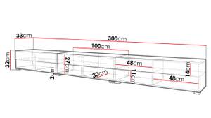 TV-Lowboard A300 mit LED Beleuchtung Braun - Hochglanz Schwarz