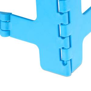 Tabouret pliable en bleu Bleu - Blanc - Matière plastique - 35 x 22 x 28 cm