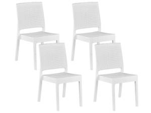 Chaise de jardin FOSSANO Blanc - Lot de 4