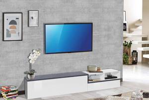 Fernsehschrank Saul Grau - Weiß - Holzwerkstoff - 40 x 50 x 240 cm