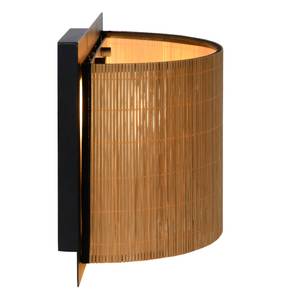 Wandleuchte Magius Braun - Metall - Kunststoff - Rattan - 29 x 22 x 29 cm