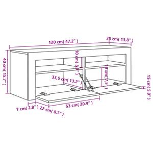 TV-Schrank 3008596 Hochglanz Cremeweiß