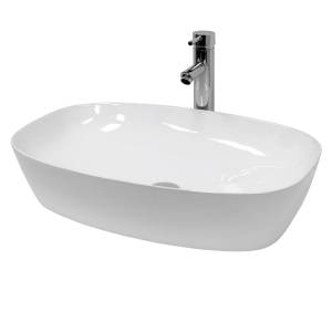Vasque forme ovale 605x380x140 mm blanc Blanc - Céramique - 38 x 14 x 61 cm