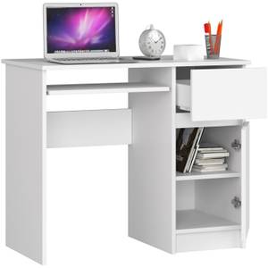 Bureau d'ordinateur Piksel droit CLP Blanc