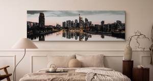 Image Panorama New York Grattes Ciels 3D Beige - Noir - Gris - Blanc - Textile - 145 x 45 x 45 cm