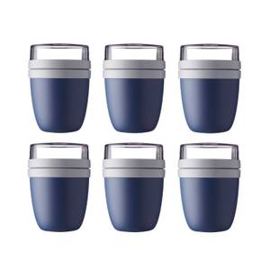 Lunchpot Ellipse 6er Set Blau - Kunststoff - 11 x 16 x 16 cm