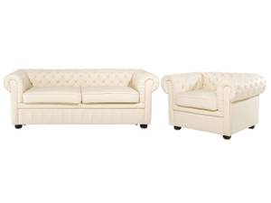 Chesterfield Sofa CHESTERFIELD 2-tlg Beige - Braun - Creme - 195 x 70 x 90 cm