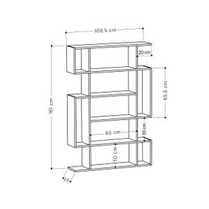 Bücherregal MITO -  Eiche-Anthrazit Braun - Grau - Holzwerkstoff - 109 x 161 x 25 cm