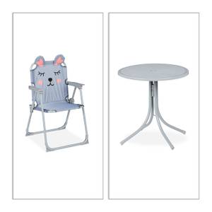 Chaises table enfants avec parasol Gris