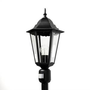 Lampadaire d'extérieur BRISTOL Noir - Verre - Métal - 19 x 120 x 22 cm