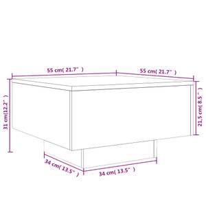 Couchtisch 3008686-1 Hellgrau - 55 x 55 cm