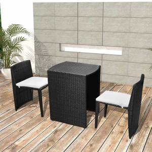 Bistro-Set (3-teilig) 294075 Schwarz - Weiß