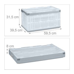 Lot de 2 boîtes de rangement à couvercle Gris - Matière plastique - 60 x 32 x 40 cm