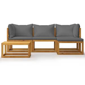 Garten-Lounge-Set (5-teilig) 3009697-25 Grau - Massivholz - Holzart/Dekor - 138 x 60 x 206 cm