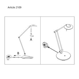 Schreibtischleuchte Zodiac Acier - 1 ampoule