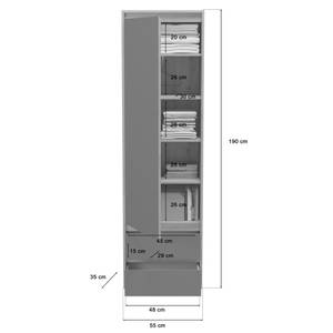 Kleiderschrank Torino Braun - Holz teilmassiv - 54 x 190 x 35 cm