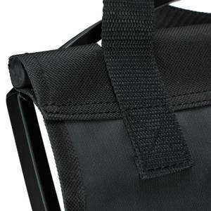 Panier à bûches bois avec sac transport Noir - Métal - Textile - 44 x 32 x 32 cm