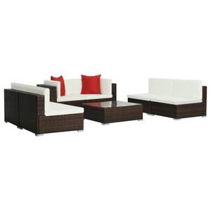 Garten-Lounge-Set (7-teilig) Braun - Kunststoff - Polyrattan - 74 x 26 x 74 cm