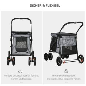 Hundewagen D00-163V00GY Grau - Textil - 62 x 105 x 102 cm