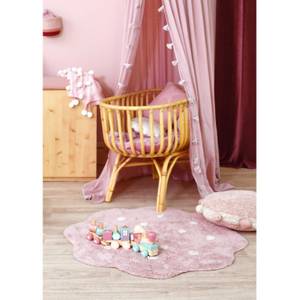 Teppich Mini Biscuit Vintage nude Pink - Naturfaser - Textil - 90 x 2 x 90 cm