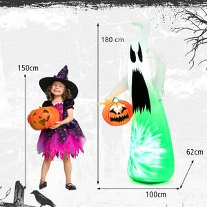 Aufblasbarer Halloween-Geist Weiß - Textil - 62 x 180 x 100 cm