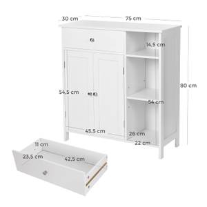 Badezimmerschrank Aufbewahrungsschrank Weiß - Holzwerkstoff - 30 x 80 x 75 cm