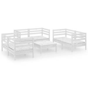 Salon de jardin Blanc - Bois massif - Bois/Imitation - 64 x 29 x 64 cm