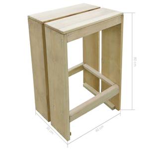 Garten Bar Set (3-teilig) 3096633 Braun - Massivholz - Holzart/Dekor - 75 x 100 x 75 cm