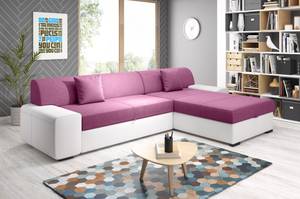 Ecksofa TONMI Pink - Weiß