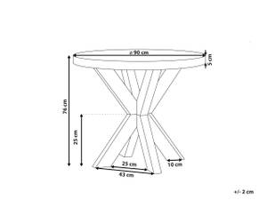 Table de salle à manger OLBIA Marron - Gris - Pierre - 90 x 76 x 90 cm