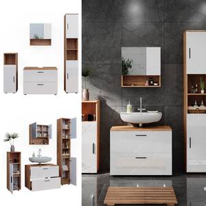 Badmöbel Set Irma 40545 Braun - Weiß - Holzwerkstoff - 80 x 58 x 41 cm