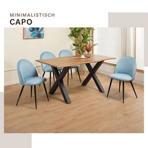 Esszimmerstuhl CAPO Samt 4er Set Blau