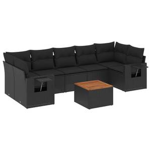 Gartensitzgruppe K490(8-tlg) Schwarz - Massivholz - 69 x 62 x 62 cm