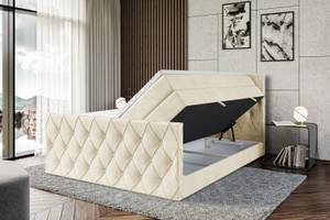 Boxspringbett AMAY KING Ecru - Breite: 160 cm