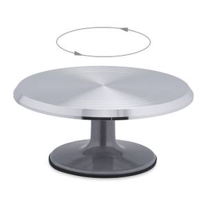 Plateau de service pivotant en aluminium Argenté - Métal - Matière plastique - 31 x 13 x 31 cm