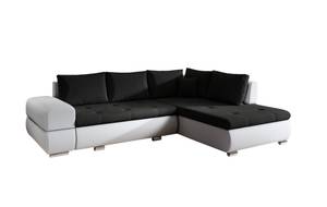 Ecksofa SANTIAGOS Schwarz - Weiß