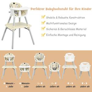 Babystuhl Umwandelbar mit 5-Punkt-Gurt Beige