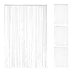 Rideau de fils blanc en lot de 4 Blanc - Textile - 145 x 245 x 1 cm