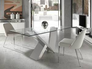 Table à manger en verre et acier chromé Métal - 220 x 75 x 95 cm