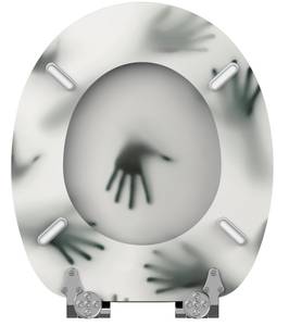 WC-Sitz mit Absenkautomatik Shadow Hands Grau - Holzwerkstoff - 38 x 6 x 47 cm
