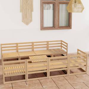 Garten-Lounge-Set (9-teilig) 3009890-1 Braun - Massivholz - Holzart/Dekor - 70 x 30 x 70 cm